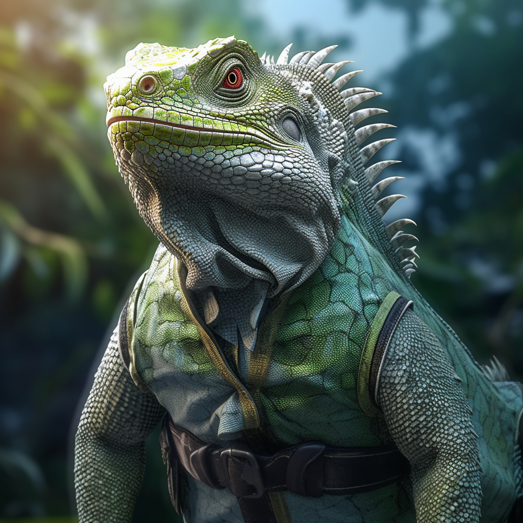 AI generated green iguana nike ACG