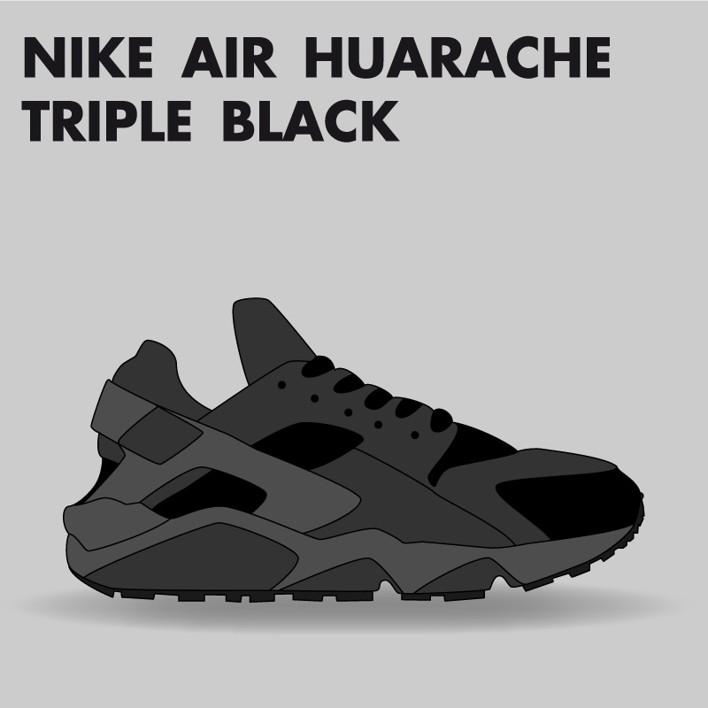 Nike-Air-Huarache-triple-black