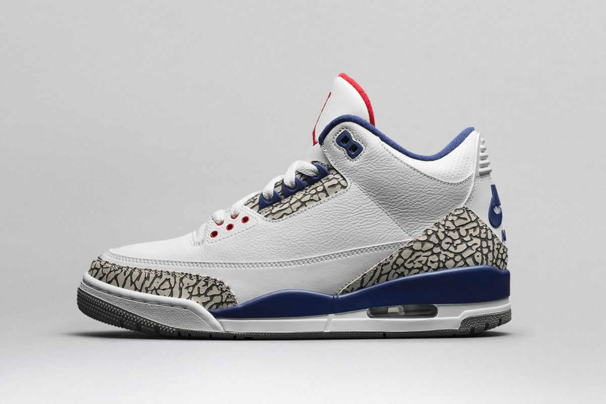 Air Jordan 3 White / True Blue / Varsity Red