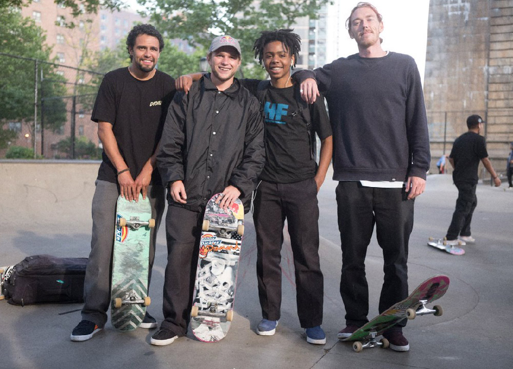 Skaters wearing Dickies